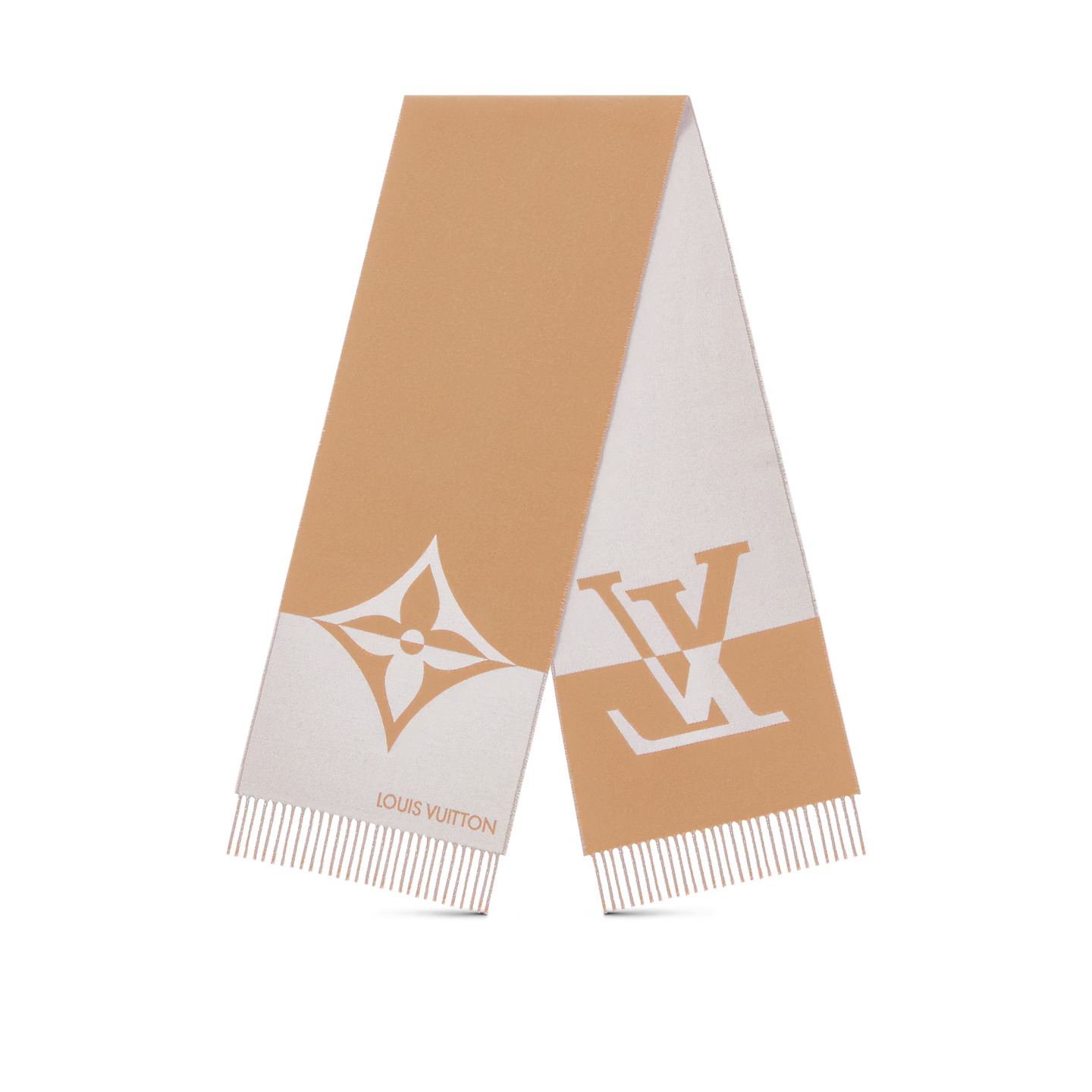 Louis Vuitton Beige M79098 Graphic Dual Scarf Louis Vuitton Beige M79098 Graphic Dual Scarf