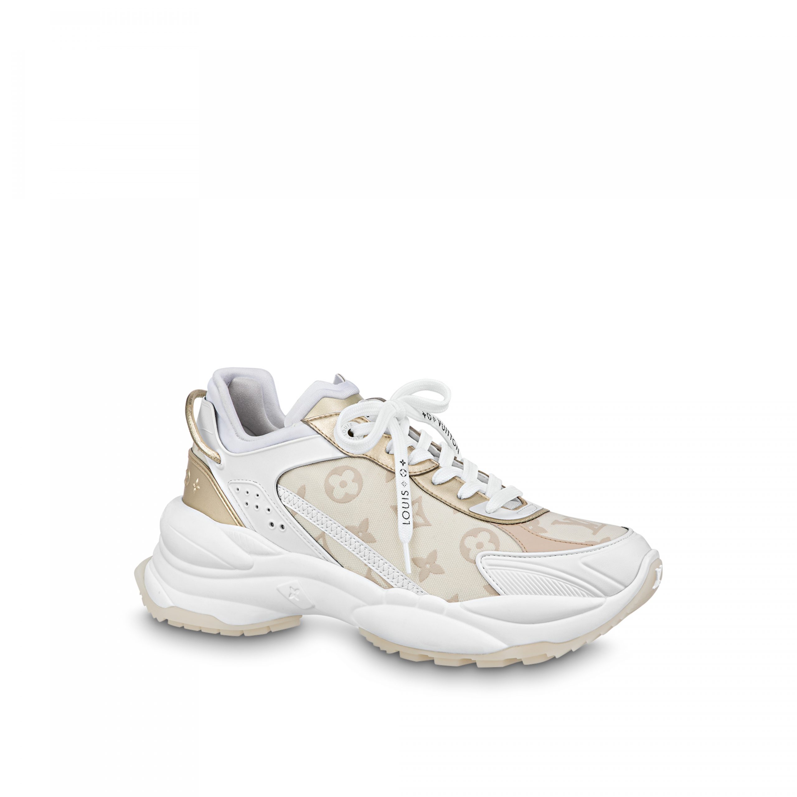 Louis Vuitton LV Run 55 Sneaker Monogram denim Beige 1ABHR7 Louis Vuitton LV Run 55 Sneaker Monogram denim Beige 1ABHR7