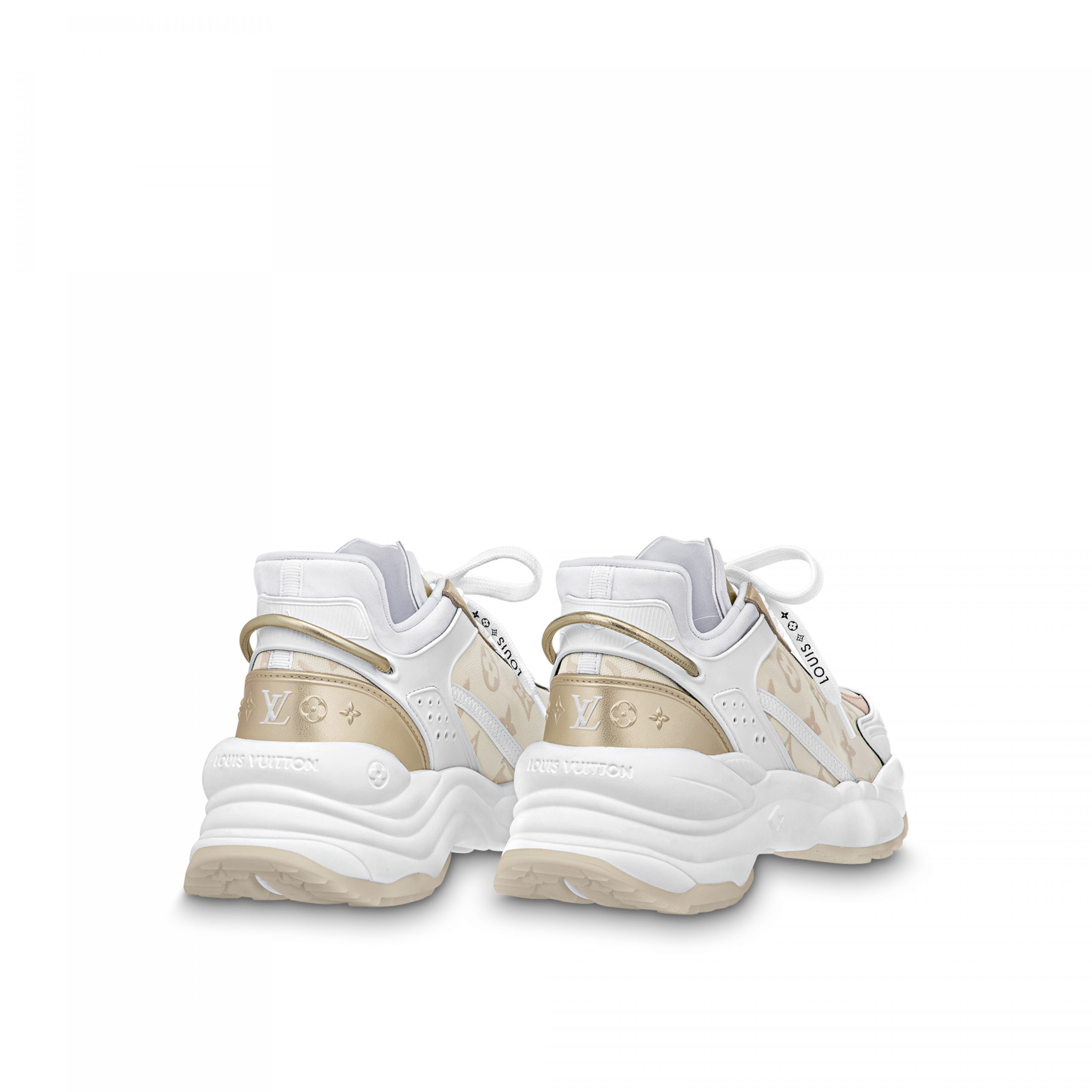 Louis Vuitton LV Run 55 Sneaker Monogram denim Beige 1ABHR7 Louis Vuitton LV Run 55 Sneaker Monogram denim Beige 1ABHR7