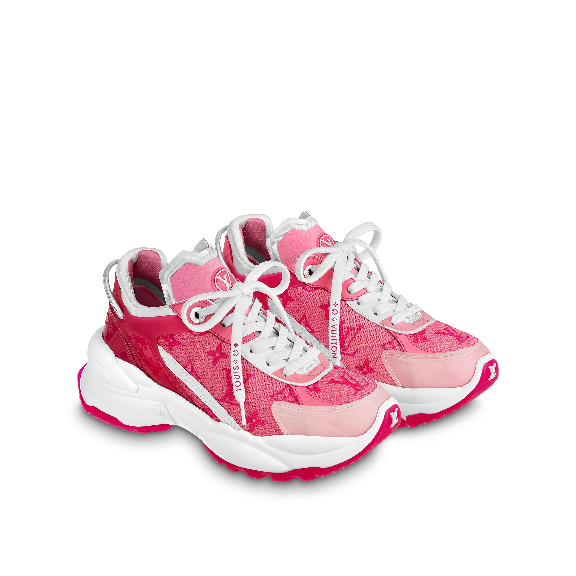 Louis Vuitton LV Run 55 Sneaker Monogram Flowers Pink 1AB3C8 Louis Vuitton LV Run 55 Sneaker Monogram Flowers Pink 1AB3C8