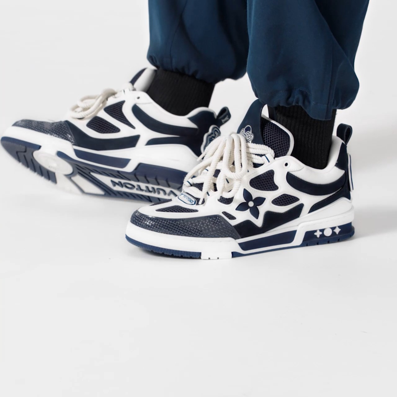 Louis Vuitton LV Skate Sneaker Navy Blue Marine 1ACF1U Louis Vuitton LV Skate Sneaker Navy Blue Marine 1ACF1U