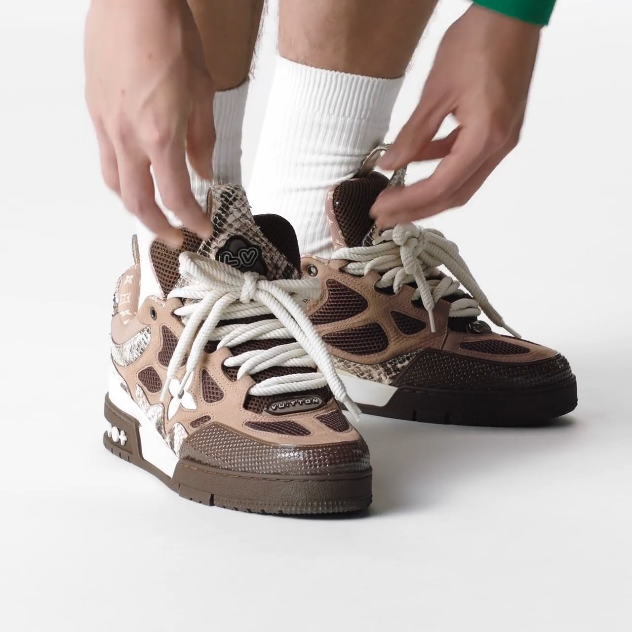 Louis Vuitton LV Skate Sneaker Since 54 Monogram Flowers Brown 1ABMG1 Louis Vuitton LV Skate Sneaker Since 54 Monogram Flowers Brown 1ABMG1