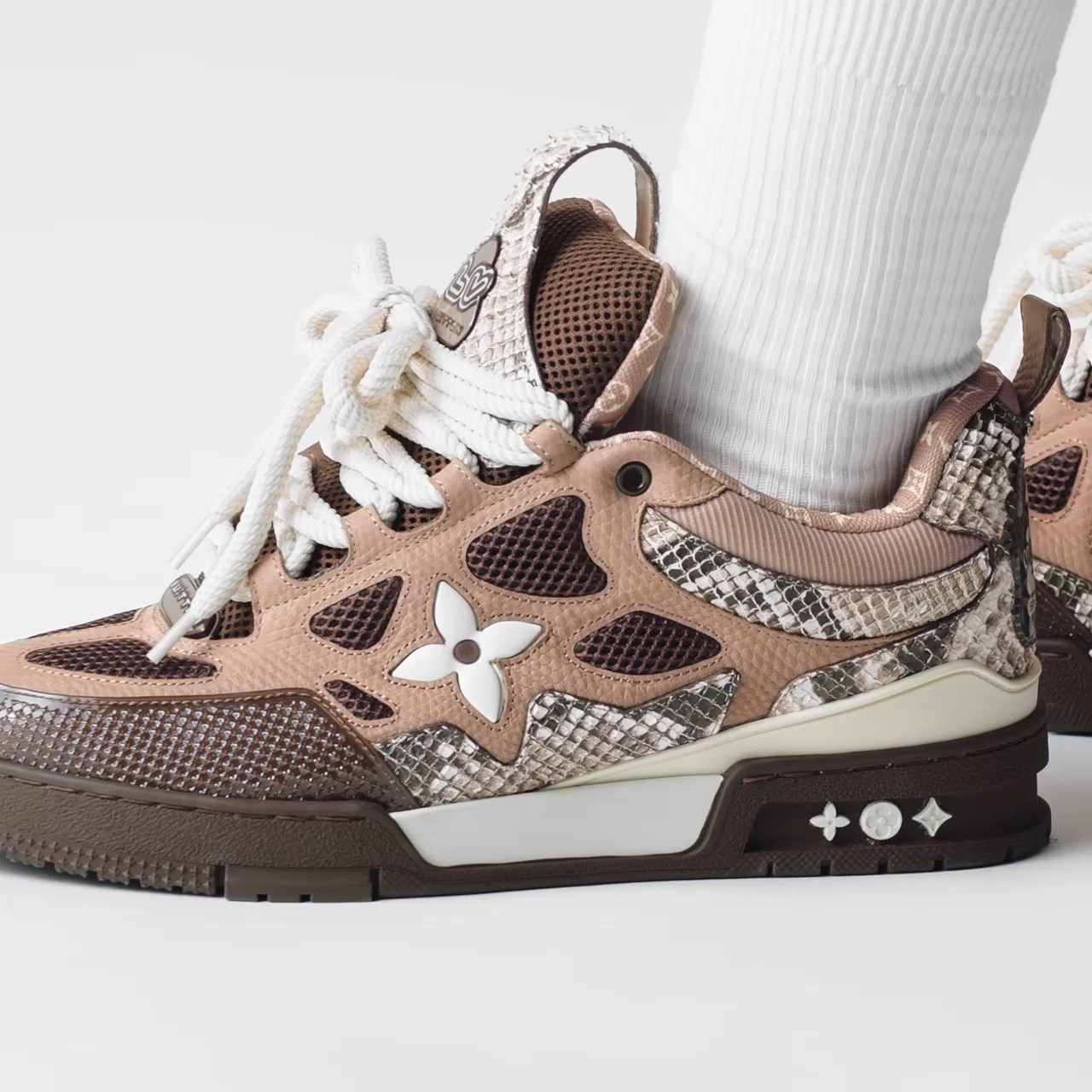 Louis Vuitton LV Skate Sneaker Since 54 Monogram Flowers Brown 1ABMG1 Louis Vuitton LV Skate Sneaker Since 54 Monogram Flowers Brown 1ABMG1