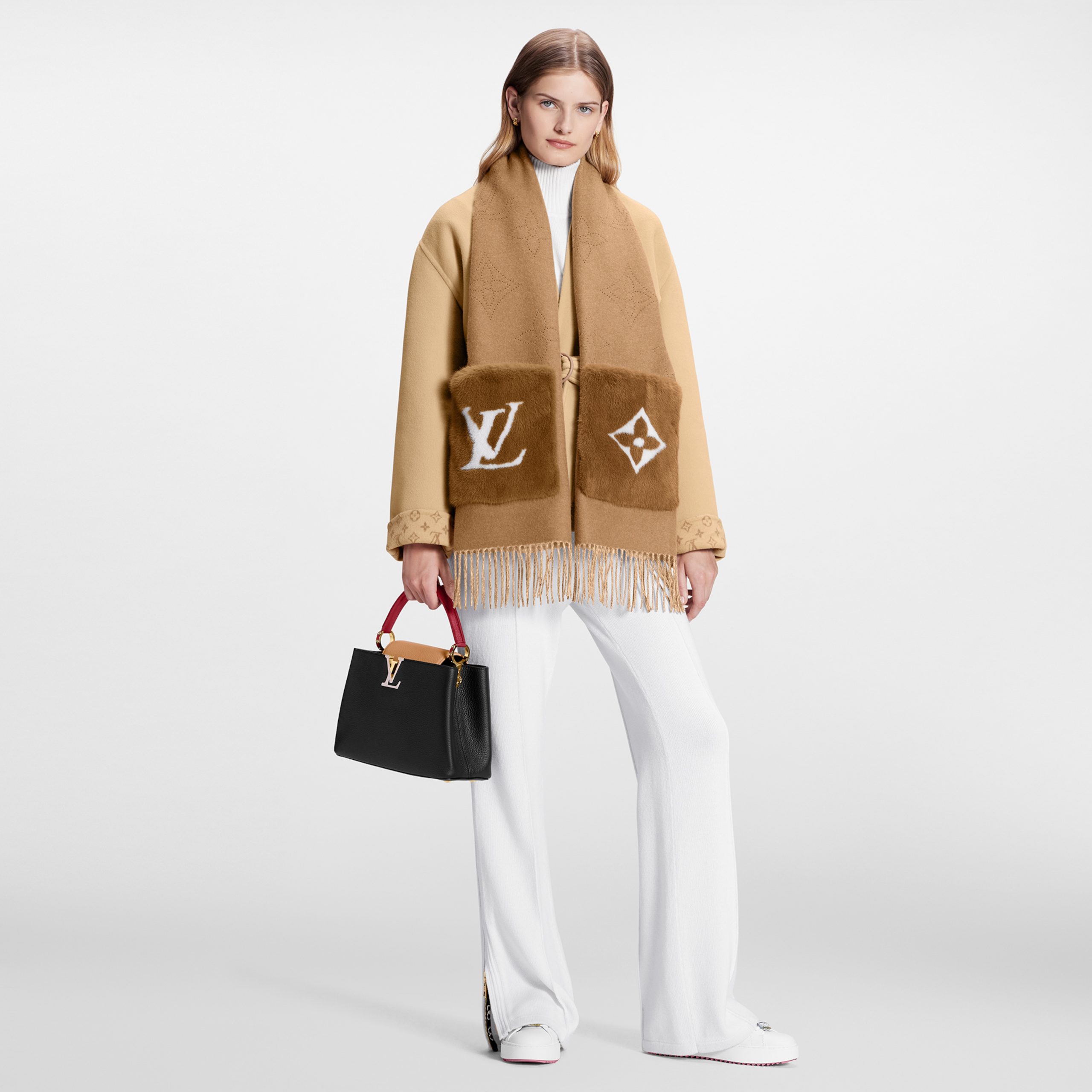 Louis Vuitton M77736 LV Cosy Mink Fur Collection Beige Scarf Louis Vuitton M77736 LV Cosy Mink Fur Collection Beige Scarf