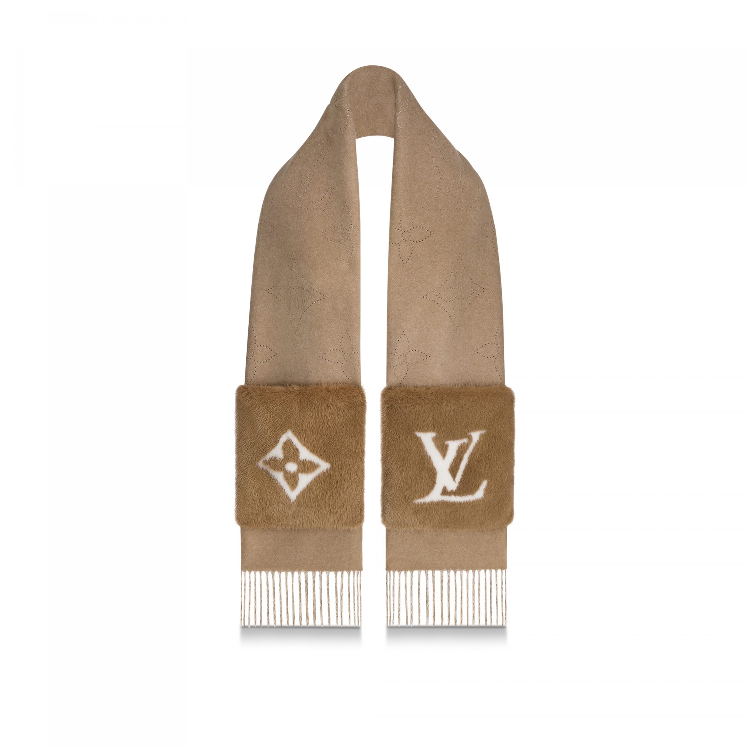 Louis Vuitton M77736 LV Cosy Mink Fur Collection Beige Scarf Louis Vuitton M77736 LV Cosy Mink Fur Collection Beige Scarf
