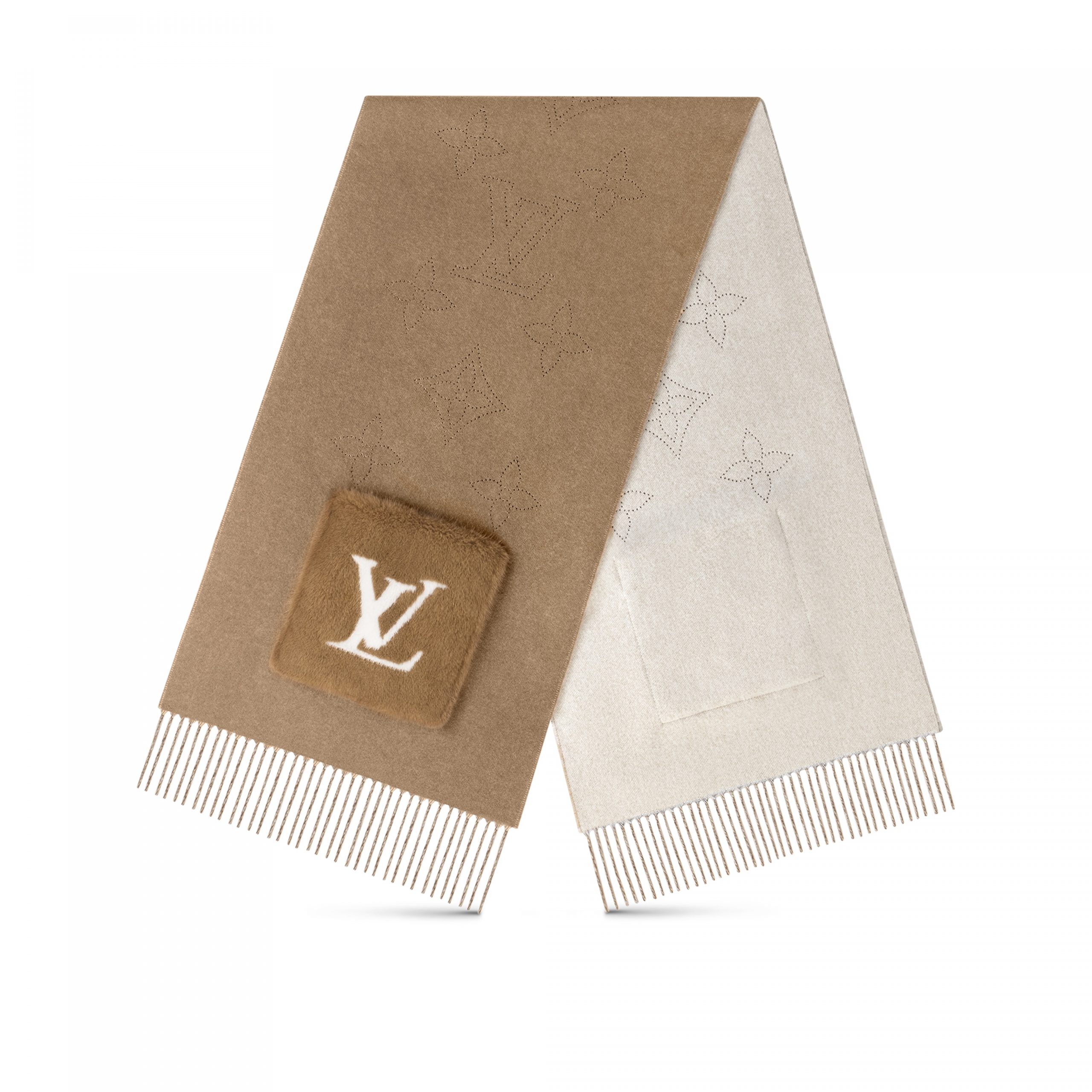 Louis Vuitton M77736 LV Cosy Mink Fur Collection Beige Scarf Louis Vuitton M77736 LV Cosy Mink Fur Collection Beige Scarf