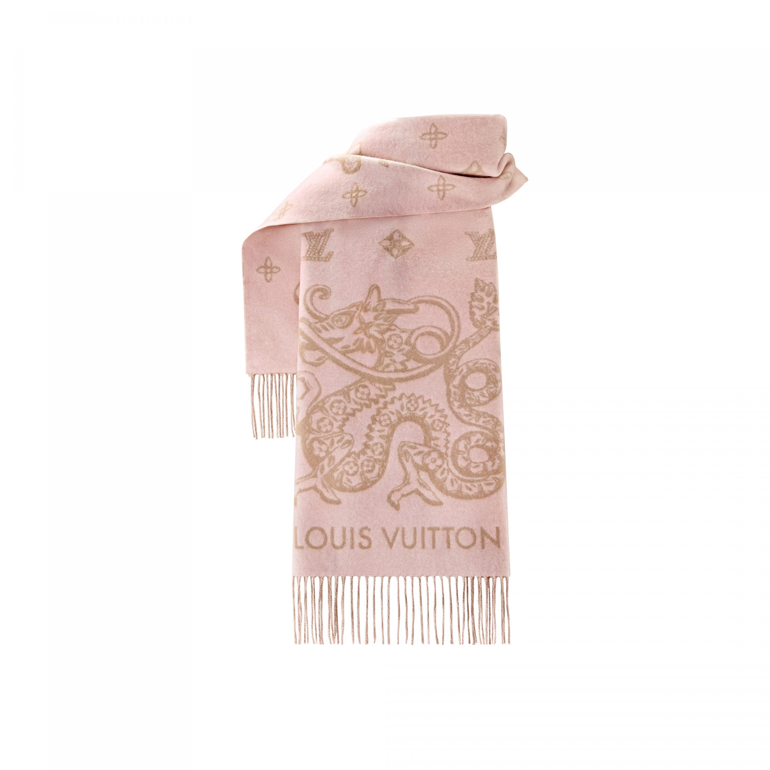 Louis Vuitton M79543 Pink Precious Dragon Reykjavik Scarf Louis Vuitton M79543 Pink Precious Dragon Reykjavik Scarf