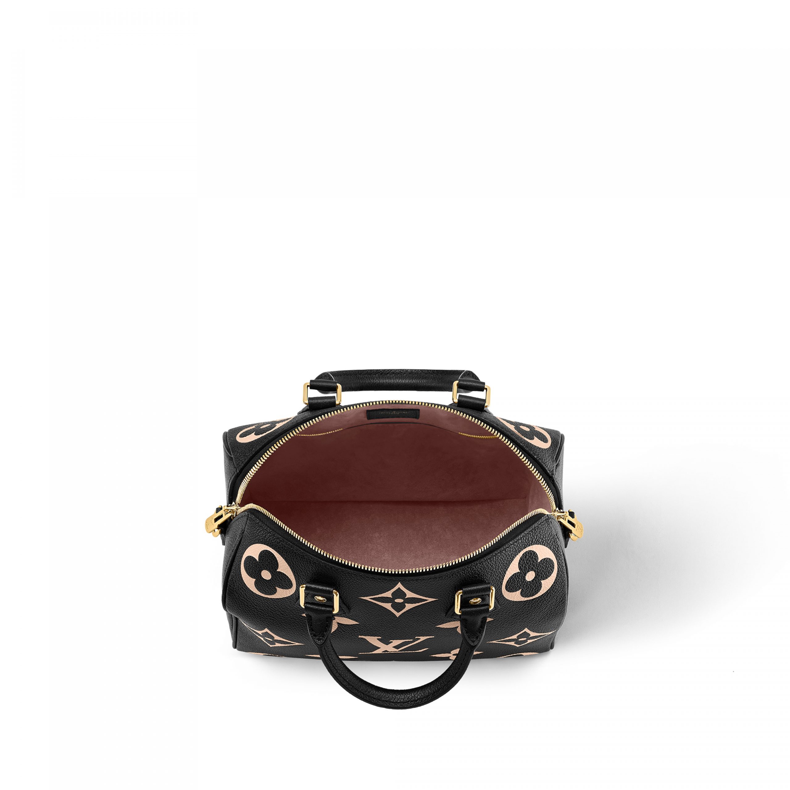 Louis Vuitton M58947 Speedy Bandoulière 25 Bicolor Monogram Empreinte Leather Black Beige Louis Vuitton M58947 Speedy Bandoulière 25 Bicolor Monogram Empreinte Leather Black Beige