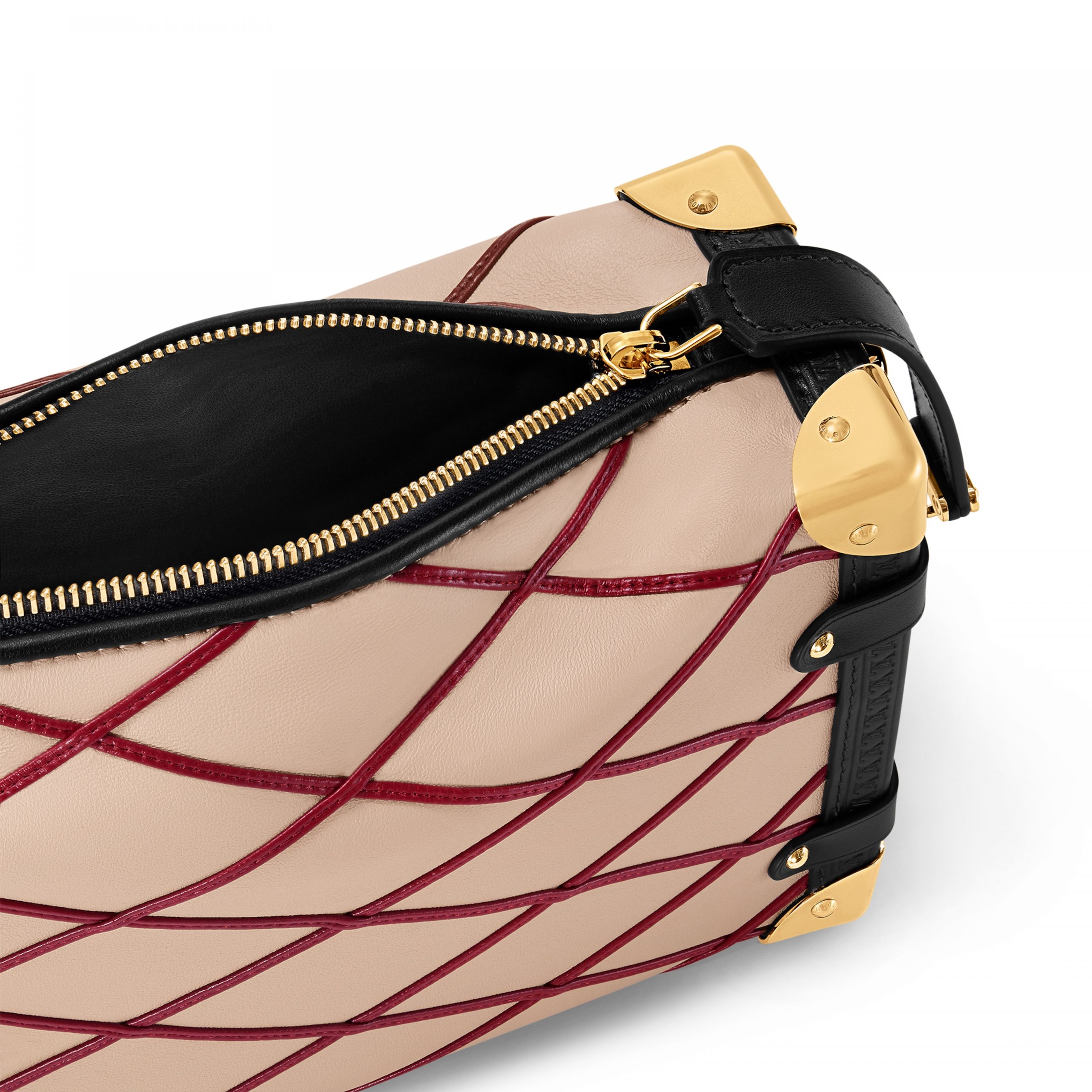 Louis Vuitton M24403 Side Trunk MM Malletage Beige/Red Louis Vuitton M24403 Side Trunk MM Malletage Beige/Red